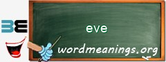 WordMeaning blackboard for eve